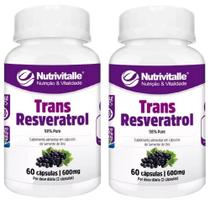 Kit 02 trans resveratrol 600mg 60 caps nutrivitalle