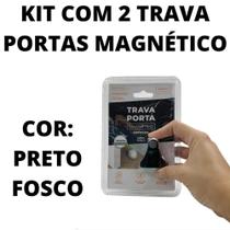 Kit 02 Trava Porta Magnético ComfortDoor - Preto Fosco