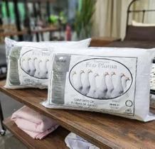 Kit 02 Travesseiro Anti Alergico Eco-pluma Conforto Plumas De Ganso 70x50 Cm