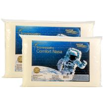 Kit 02 Travesseiro Nasa Antialergico Anatomico Viscoelastico Antiacarios 70cm x 50cm