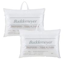 Kit 02 Travesseiros Buddemeyer Toque de Pluma 100% Algodão 233 Fios