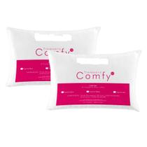 Kit 02 Travesseiros Comfy Suporte Alto Micropercal 200 Fios