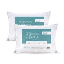 Kit 02 Travesseiros Percal Algodão 180 Fios Toque Pluma 70x50 Suporte Médio Inteligente Fibra Importada Anatomico e Antialergico - FV Enxovais Kit 02 Travesseiros Percal Algodão 180 Fios Toque Pluma 70x50 Suporte Médio Inteligente Fibra Importada Anatomico e Antialergico - FV Enxovais