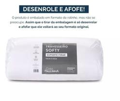 Kit 02 Travesseiros Softy Firme de Fibra Siliconada 70x50 Alto Macio Confortável - Cecicasa