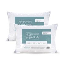 Kit 02 Travesseiros Toque de Pluma Pena Percal 180 Fios 50x70cm Lavável, Antiácaro, Antialérgico Kit 02 Travesseiros Toque de Pluma Pena Percal 180 Fios 50x70cm Lavável, Antiácaro, Antialérgico