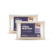 Kit 02 Travesseiros Viscoelástico Nasa Extra Firme 70cm x 50cm Ortopédico