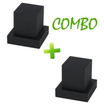 Kit 02 Un Acabamento Quadrado Metal Para Registro 1/2 3/4 Padrão Deca Preto Fosco