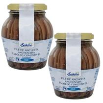 Kit 02 Un Filé De Anchova Di Salerno Em Óleo Comestível 360g