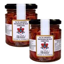 Kit 02 Un Filé De Anchova Melilla 170g Ideal Para Pizza