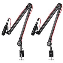 Kit 02 Un Suporte Articulado De Mesa P/ Microfone Base Fixa