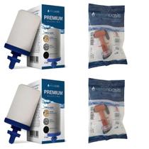Kit 02 un Vela Oásis Água Alcalina Tripla Ação Prata Coloidal + 02 un Torneira Oasis De Virar