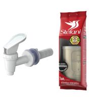 KIT 02 UN Vela São João Tradicional 01 UN Torneira Stéfani S João Cerâmica Filtro Barro Purificador Água Potável Refil Alta Qualidade Durabilidade