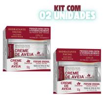 Kit 02 UND Hidratante Facial Creme de Aveia Todos os Tipos de Pele FPS 15 Vitamina E 50g Davene