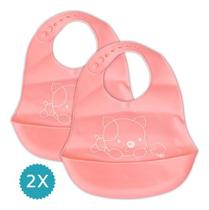 Kit 02 Unidades Babador De Silicone Bebê Impermeável Blw Infantil Kit 02 Unidades Babador De Silicone Bebê Impermeável Blw Infantil