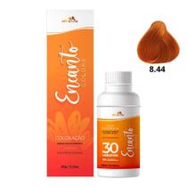 Kit 02 Unidades Beleza Ruiva Cor 8.44 + Oxigenada 30 Volumes