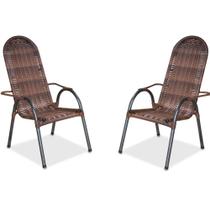 Kit 02 unidades Cadeira JJ Big de Junco Fibra super-reforçada preto craqueada