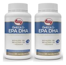 Kit 02 unidades de Omega 3 (TG) EPA de 540mg e DHA de 360mg com 120 Cápsulas-Vitafor