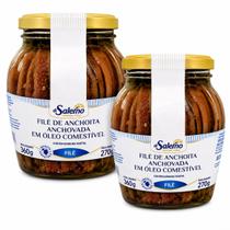 Kit 02 Unidades Filé De Anchova Di Salerno Em Óleo Comestível 360g