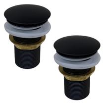Kit 02 Válvula Ralo Click 1.1/4 Metal Pia e Cuba Preto Fosco Kit 02 Válvula Ralo Click 1.1/4 Metal Pia e Cuba Preto Fosco