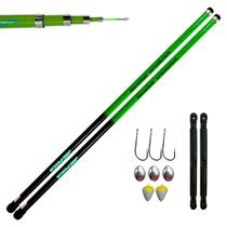Kit 02 Vara Telescópica Gomo Longo JP Traira 5,00m Verde Jaú Pesca e Ace Kit 02 Vara Telescópica Gomo Longo JP Traira 5,00m Verde Jaú Pesca e Ace