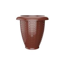 Kit 02 Vasos Rattan De Flor De Plástico 26 Litros Vaso Reforçado Para Flores Jardim Decoração