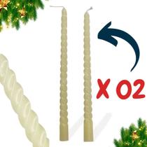 Kit 02 Velas para Castiçal Natal Casamento Batizado Bodas - Wincy Natal