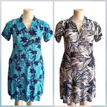 KIT 02 VESTIDOS malha fria GG rodado solto midi manga fresco liganet plusize