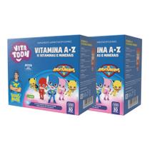 Kit 02 VitaToon Polivitamínico A-Z - Sabor Tutti-frutti 30 Gomas Maxinutri