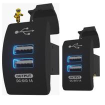 Kit 02 x Carregador Veicular Duplo USB 3.1A 5V Carregamento Rapido 12/24V