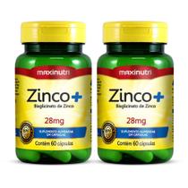 Kit 02 Zinco+ 28mg com 60 Capsulas Loja Maxinutri