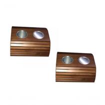 Kit 02un Esteira Braço De Sofá Porta Copo Alumínio Madeira