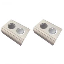 Kit 02un Esteiras Braço Sofá Branca Porta Copo Alumínio