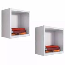 Kit 02un Nicho Decorativo Quadrado 31x31x15 Branco.