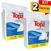 KIT 02X Algodão Quadrado TOPZ 100UN. Dupla Face Limpeza Facial Maquiagem Bebê 100 Puro e Macio