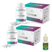 kit 02x Biocolin Hair - 60 cápsulas de 500mg - Central Nutrition + Óleo de Menta 10 ml