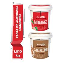 Kit 02x Manicrem Pasta Amendoim 1,010kg Morango + Mocaccino