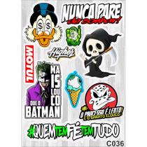 KIT (03) - 030 Cartela De Adesivos - C036 - Carro - Moto - Caminhão - Bike - Stickers - Diversos Ma