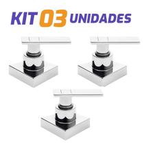 Kit 03 Acabamento Registro Quadrado C73 Cromado Padrão Deca