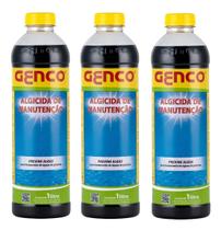 Kit 03 Algicida Manutenção Piscina Previne Algas 1 L Genco