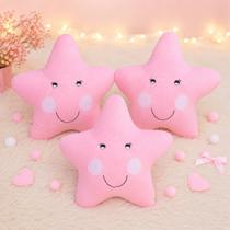 Kit 03 Almofadas Decorativa Quarto de Bebê Estrela Menina Menino