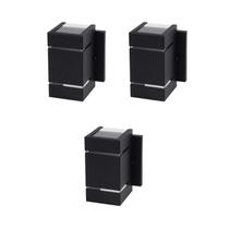 Kit 03 Arandela Decorativa Parede com Base 2 Frisos e 2 Focos 15x09x08 com Soquete G9
