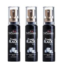 Kit 03 Aromatizante Bucal Power Black Ice Spray 18ml Hot Flowers - Sexshop