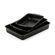 Kit 03 Assadeiras Retangular Alta com Abas Antiaderente