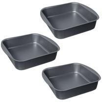 Kit 03 Assadeiras Tabuleiro Quadrada Teflon Nº 01 2.4L