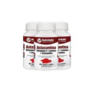Kit 03 astaxantina + vit. e + luteina + zeaxantina 60caps nutrivitalle