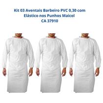 Kit 03 Aventais Barbeiro PVC 0,30 com Elástico nos Punhos Maicol CA 37910