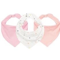 Kit 03 Babador Bandana de Bebê 100 Algodão 23cm x 18cm Cores Sortidas