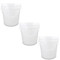 Kit 03 Baldes Plástico 3,6L Atóxico com Tampa Hermética e Alça para Armazenamento Alimentos Bebidas Kit 03 Baldes Plástico 3,6L Atóxico com Tampa Hermética e Alça para Armazenamento Alimentos Bebidas