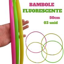 Kit 03 Bambolês Flúor NEON Sortidos 50cm Arco Infantil Coloridos NOVIDADE