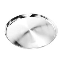 Kit 03 Bandeja Redonda Inox 40cm Garçom Servir Restaurante